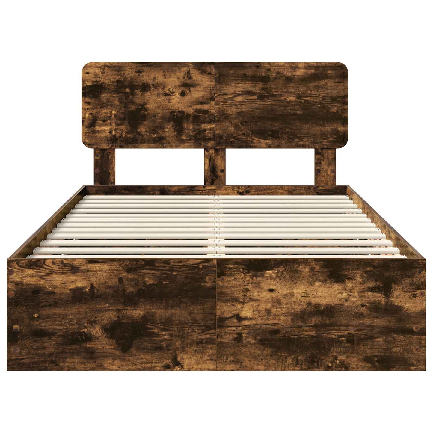 vidaXL Bed Frame with Drawer Smoked Oak 120 x 190 cm Engineered Wood