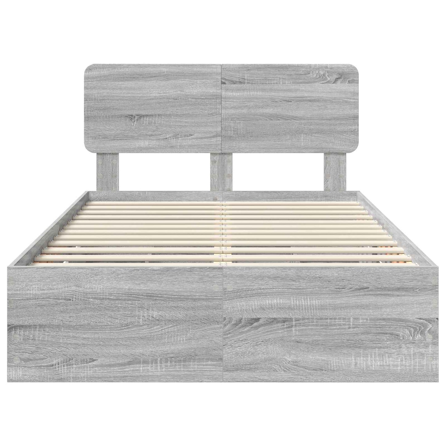 vidaXL Bed Frame with Drawer Grey Sonoma 120 x 190 cm Engineered Wood