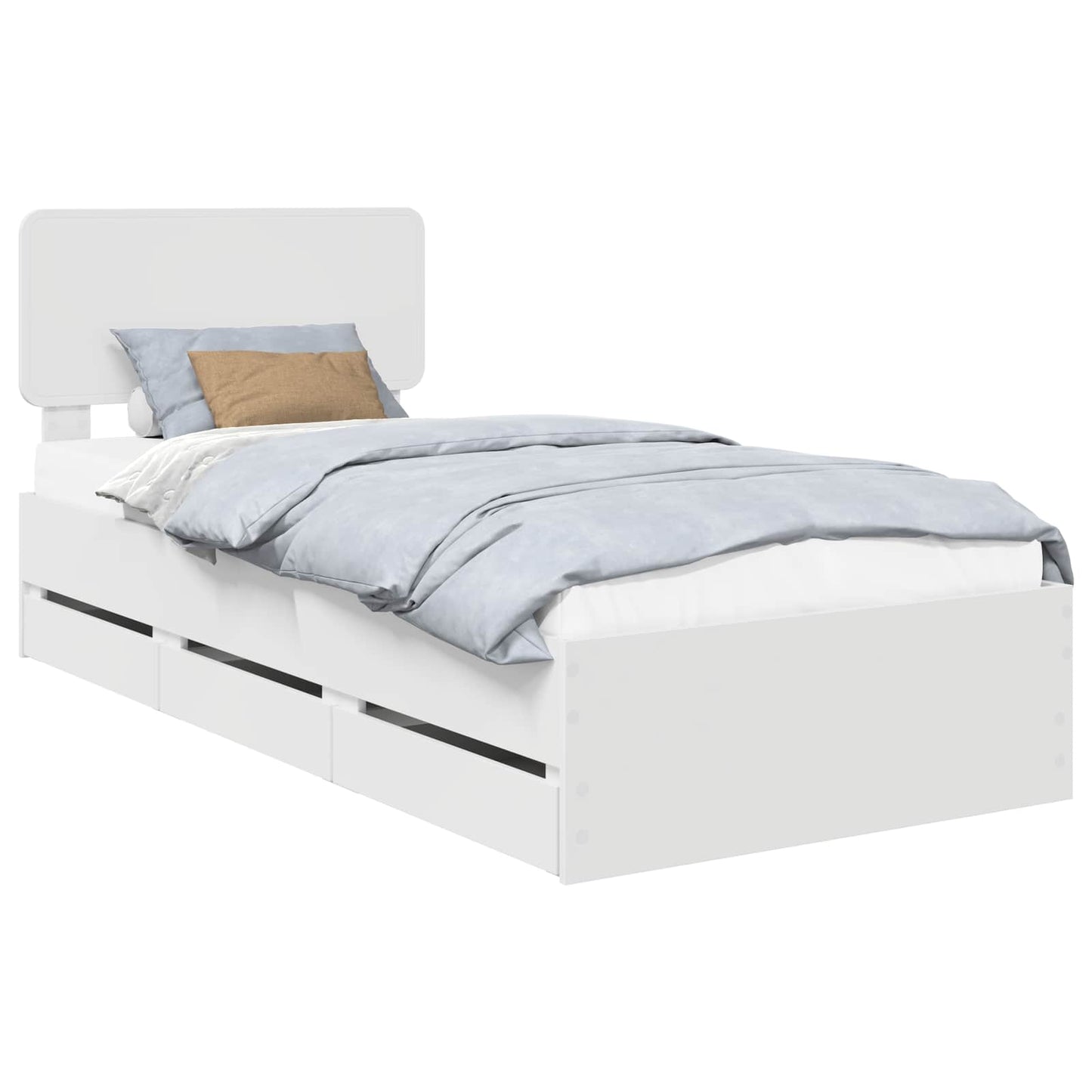 vidaXL Bed Frame with Drawer White 100 x 200 cm Engineered Wood