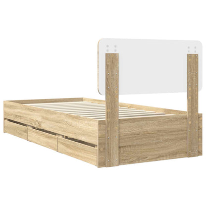 vidaXL Bed Frame with Drawer Sonoma Oak 100 x 200 cm Engineered Wood
