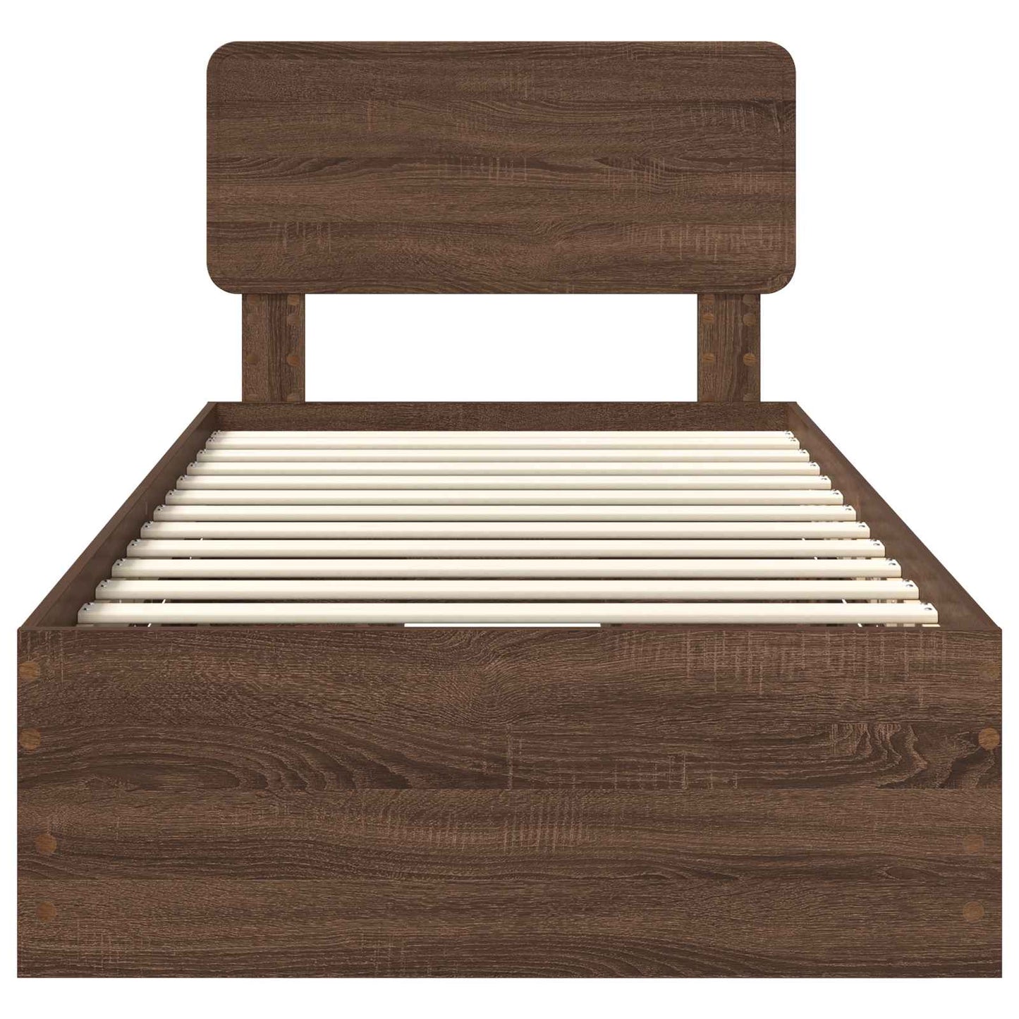 vidaXL Bed Frame with Drawer Brown Oak 100 x 200 cm Engineered Wood