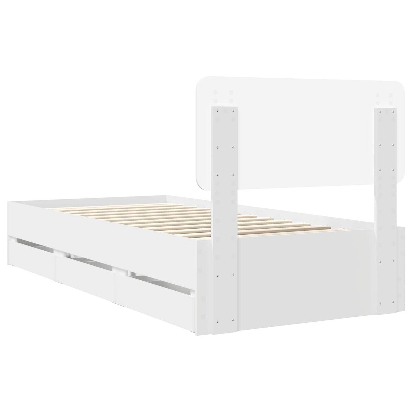 vidaXL Bed Frame with Drawer White 90 x 190 cm Engineered Wood