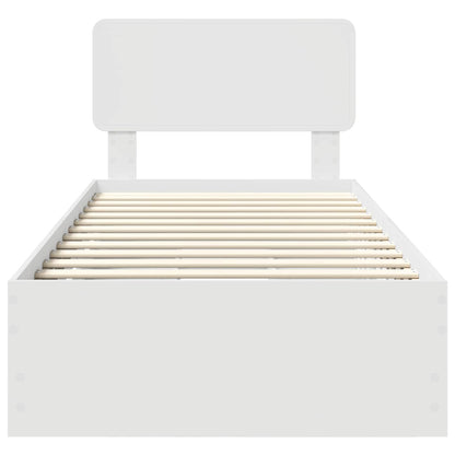 vidaXL Bed Frame with Drawer White 90 x 190 cm Engineered Wood