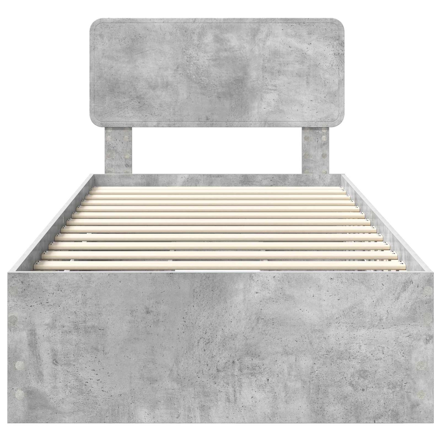 vidaXL Bed Frame with Drawer Concrete Grey 90 x 190 cm Engineered Wood