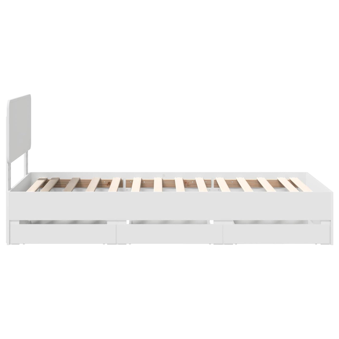 vidaXL Bed Frame with Drawer White 75 x 190 cm Engineered Wood