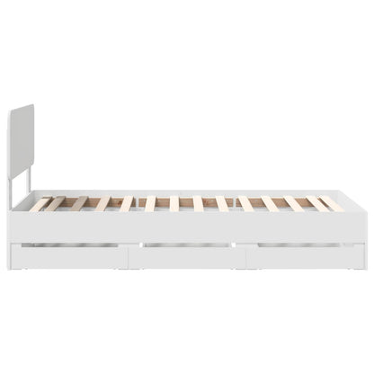 vidaXL Bed Frame with Drawer White 75 x 190 cm Engineered Wood