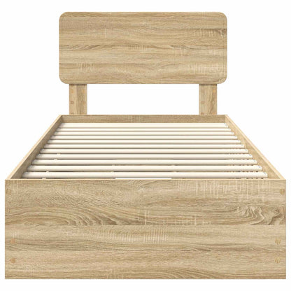 vidaXL Bed Frame with Drawer Sonoma Oak 75 x 190 cm Engineered Wood