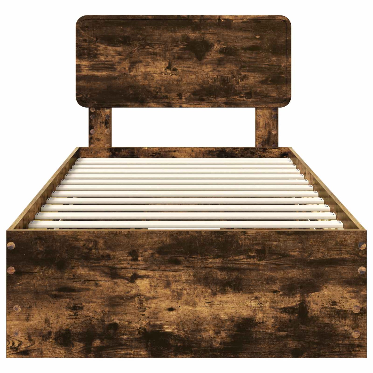 vidaXL Bed Frame with Drawer Smoked Oak 75 x 190 cm Engineered Wood