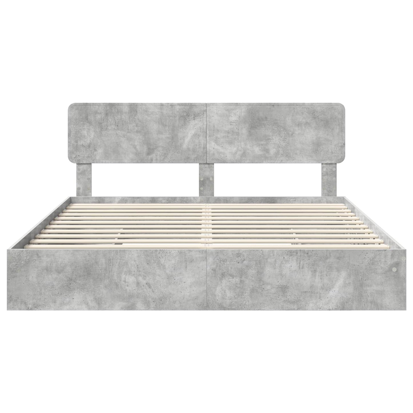 vidaXL Storage Bed Concrete Grey 200 x 200 cm Engineered Wood