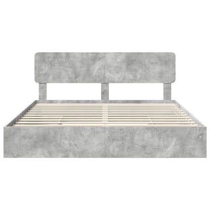 vidaXL Storage Bed Concrete Grey 200 x 200 cm Engineered Wood