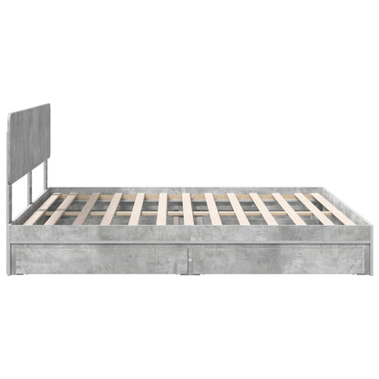 vidaXL Storage Bed Concrete Grey 200 x 200 cm Engineered Wood