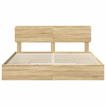 vidaXL Storage Bed with Drawer Sonoma Oak 180 x 200 cm Engineered Wood