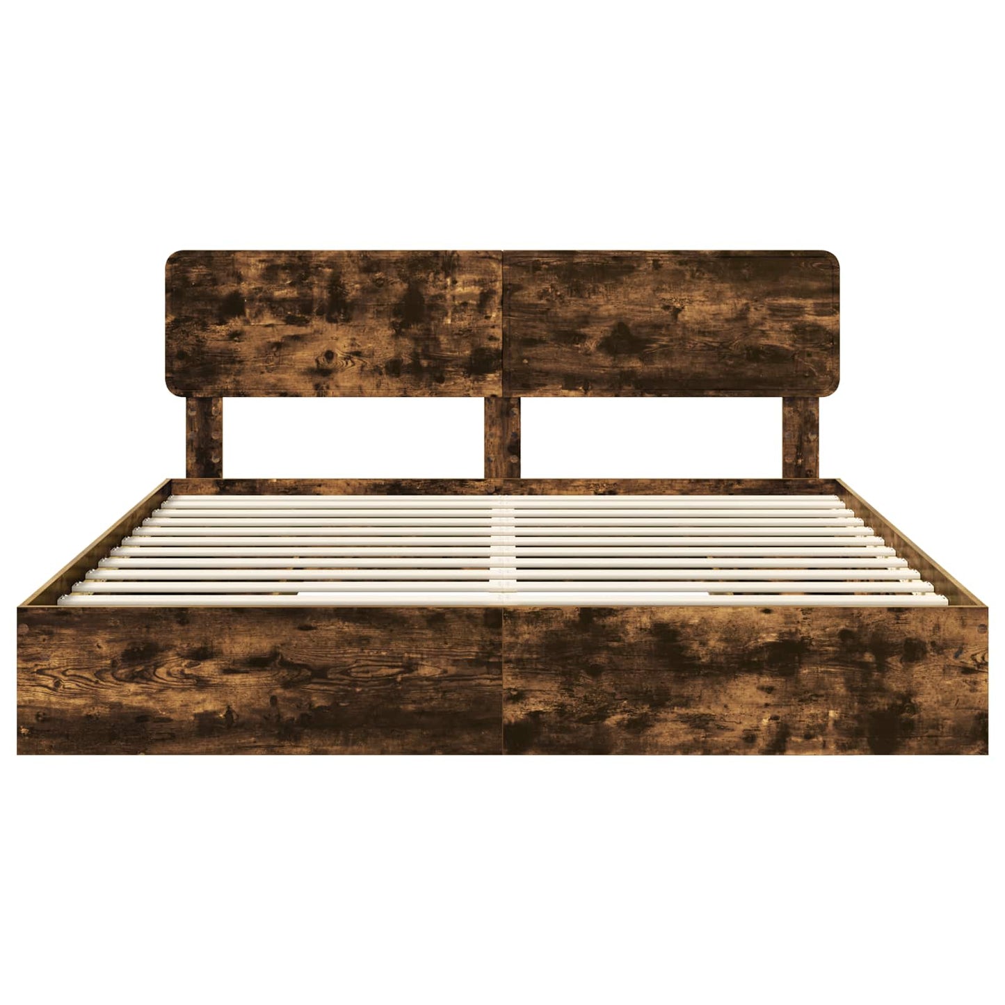 vidaXL Storage Bed with Drawer Smoked Oak 180 x 200 cm Engineered Wood