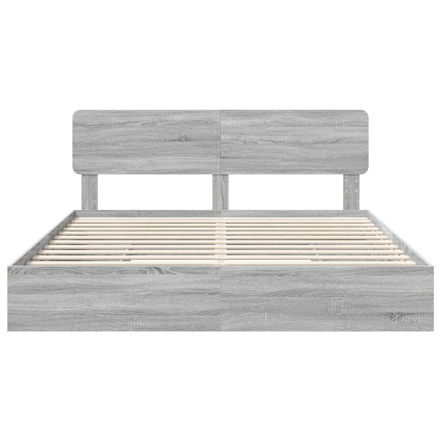 vidaXL Storage Bed Grey Sonoma 180 x 200 cm Engineered Wood