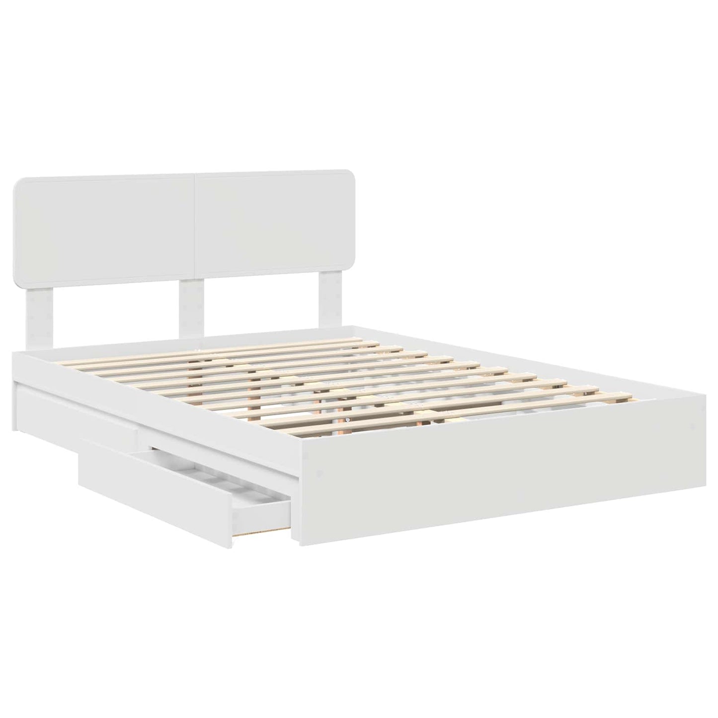 vidaXL Storage Bed with Headboard White 160 x 200 cm Engineered Wood