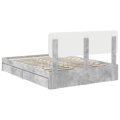 vidaXL Storage Bed Concrete Grey 150 x 200 cm Engineered Wood