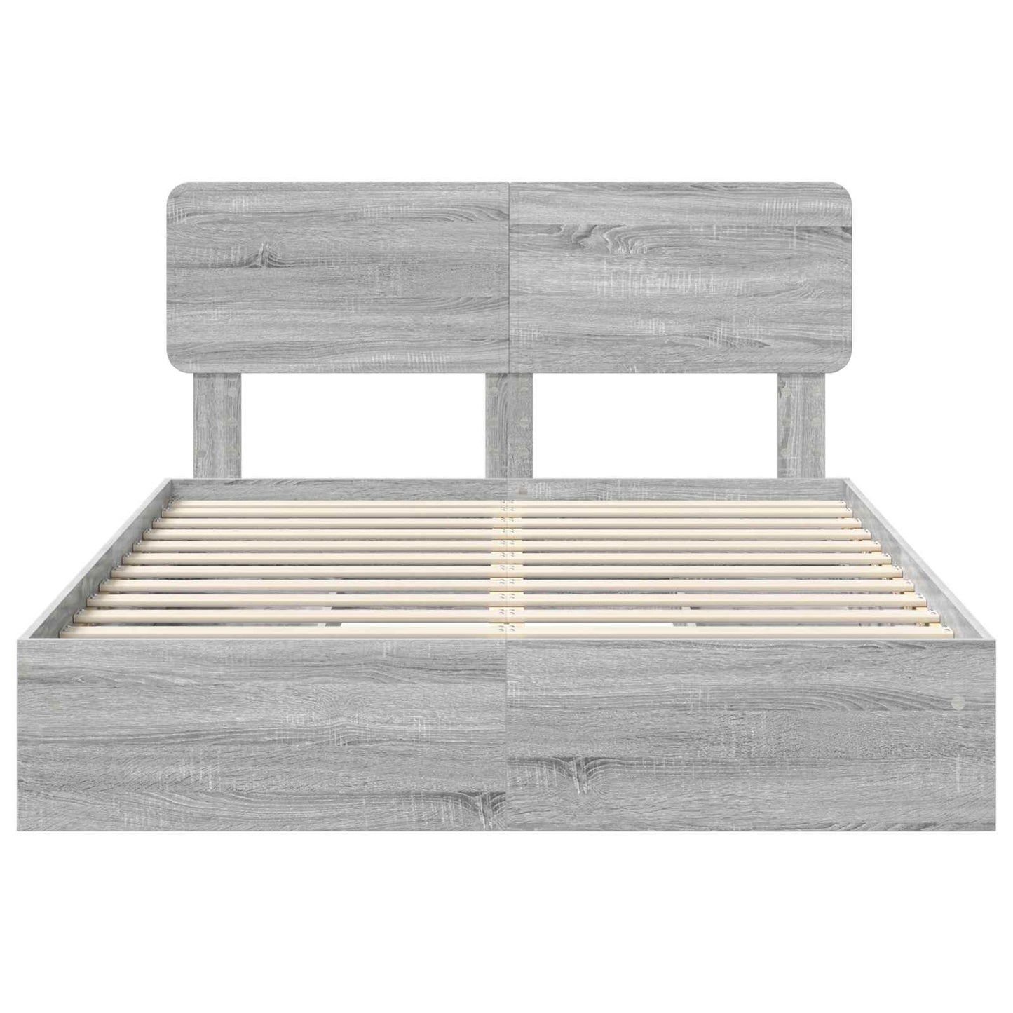 vidaXL Storage Bed Grey Sonoma 150 x 200 cm Engineered Wood