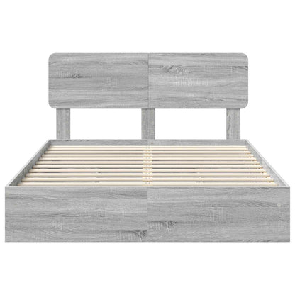 vidaXL Storage Bed Grey Sonoma 150 x 200 cm Engineered Wood