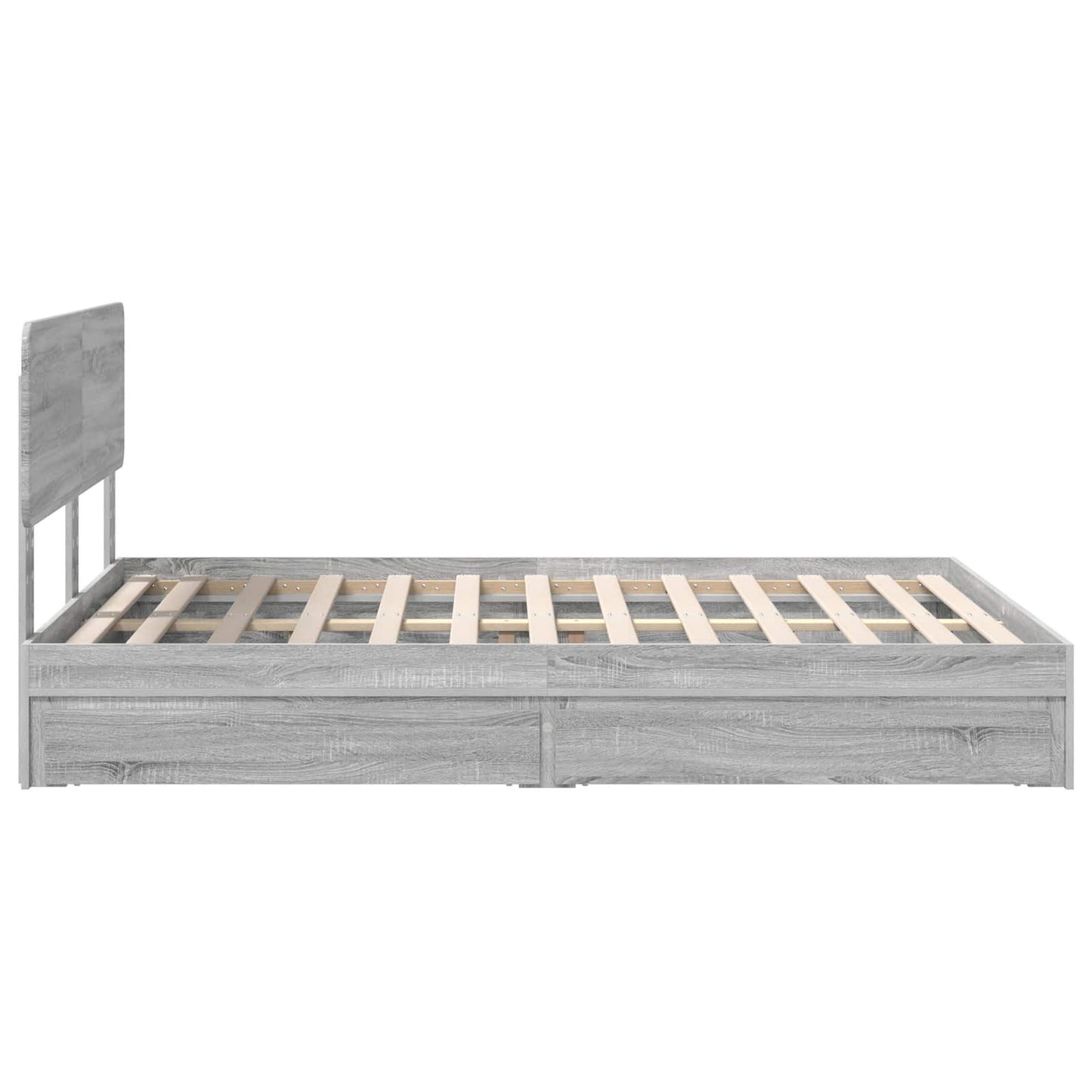 vidaXL Storage Bed Grey Sonoma 150 x 200 cm Engineered Wood