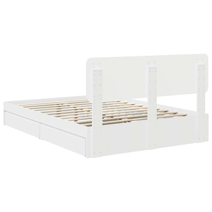 vidaXL Storage Bed with Headboard White 140 x 200 cm Engineered Wood