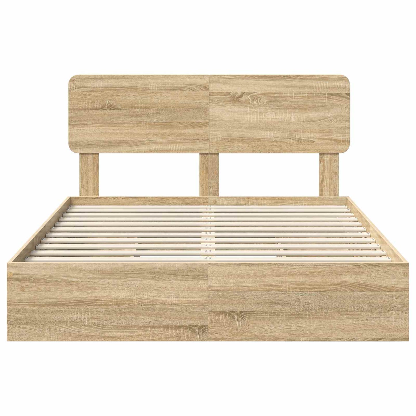 vidaXL Storage Bed with Drawer Sonoma Oak 140 x 200 cm Engineered Wood