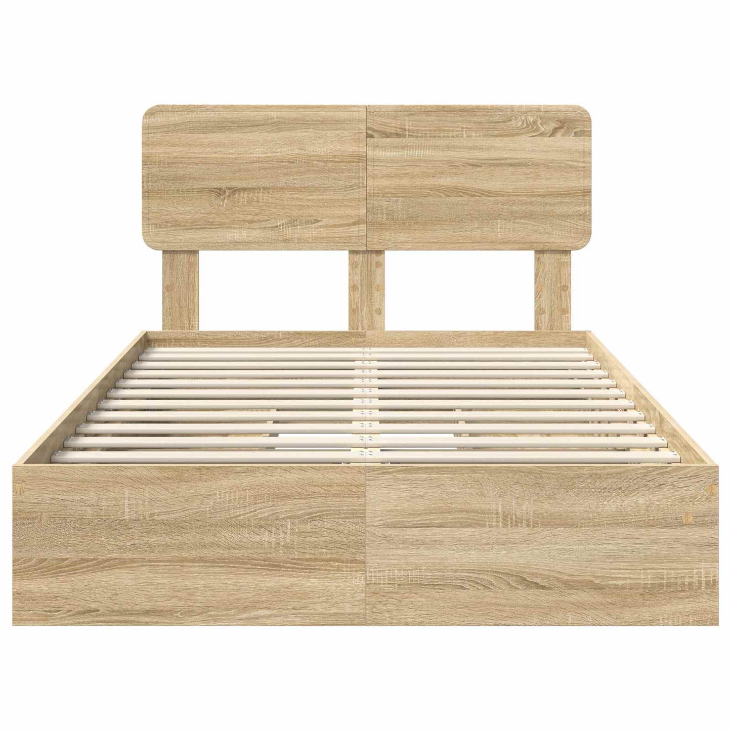 vidaXL Storage Bed with Drawer Sonoma Oak 135 x 190 cm Engineered Wood