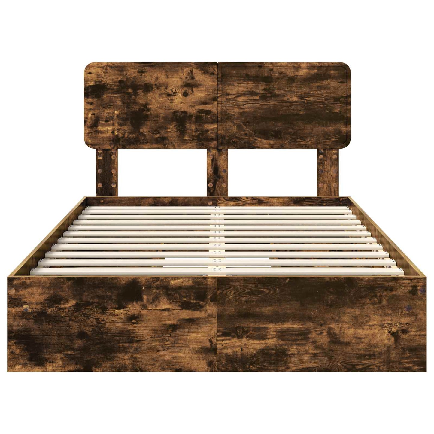 vidaXL Storage Bed with Drawer Smoked Oak 135 x 190 cm Engineered Wood