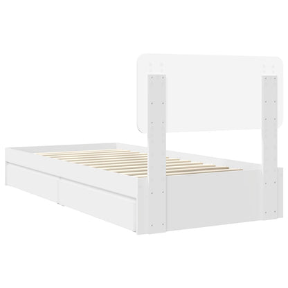 vidaXL Storage Bed with Headboard White 90 x 200 cm Engineered Wood