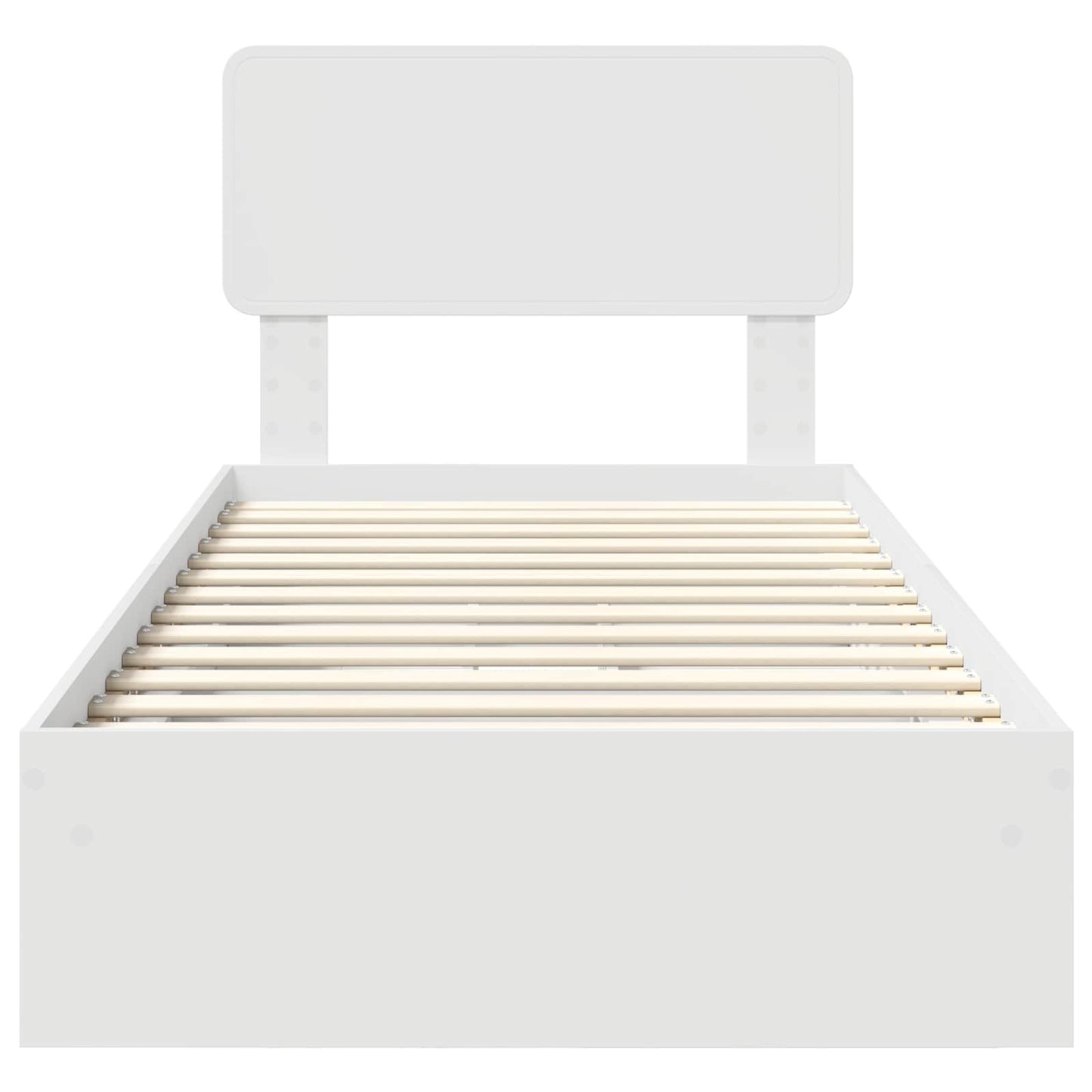 vidaXL Storage Bed with Headboard White 90 x 200 cm Engineered Wood