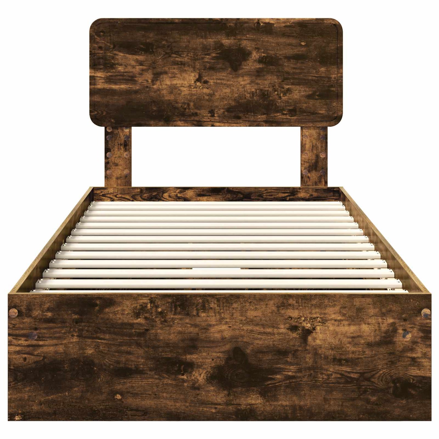vidaXL Storage Bed with Drawer Smoked Oak 90 x 200 cm Engineered Wood