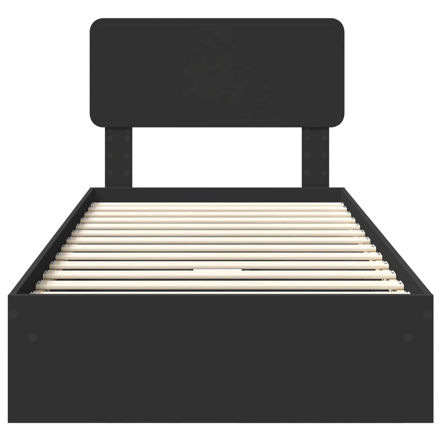 vidaXL Storage Bed with Headboard Black 90 x 190 cm Engineered Wood