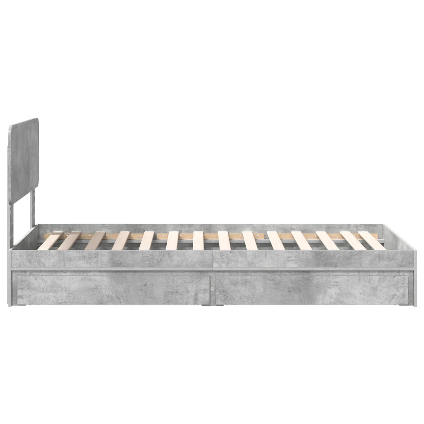 vidaXL Storage Bed Concrete Grey 90 x 190 cm Engineered Wood