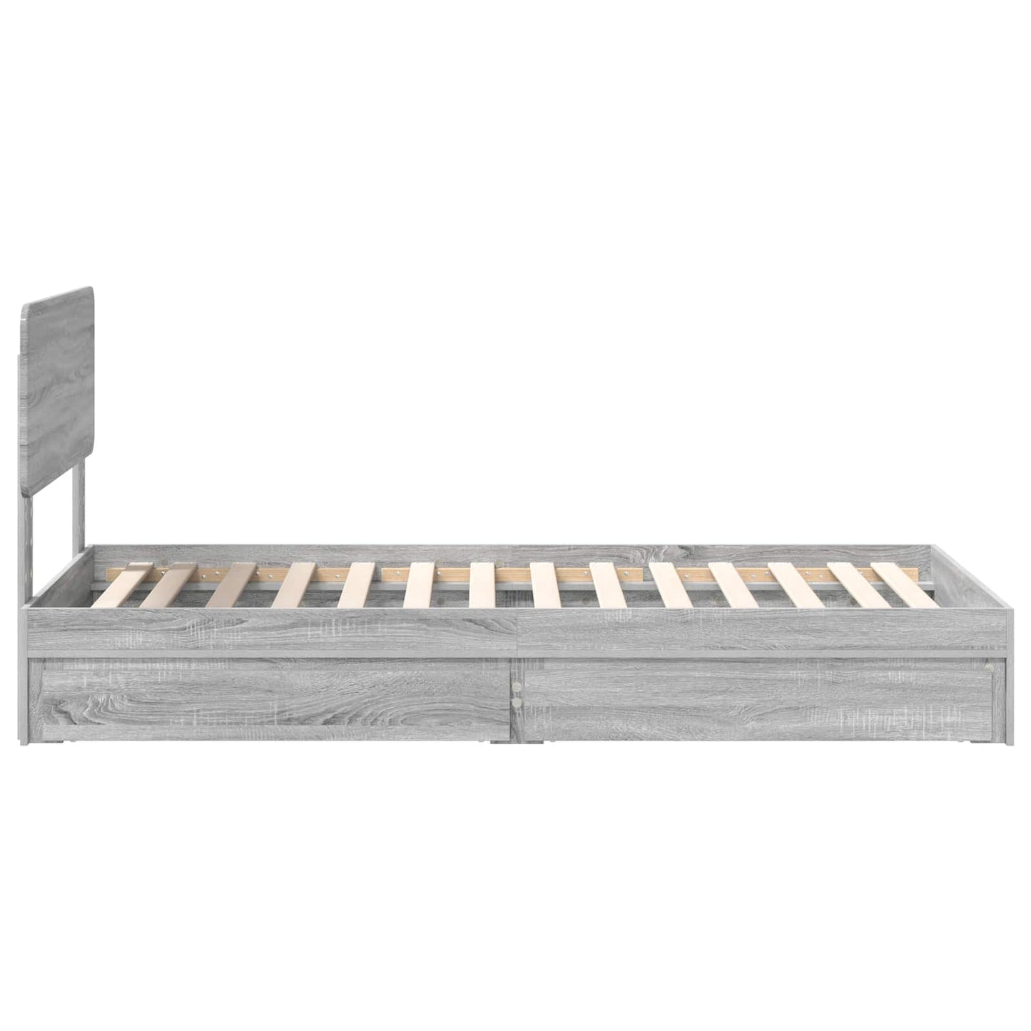 vidaXL Storage Bed with Drawer Grey Sonoma 90 x 190 cm Engineered Wood