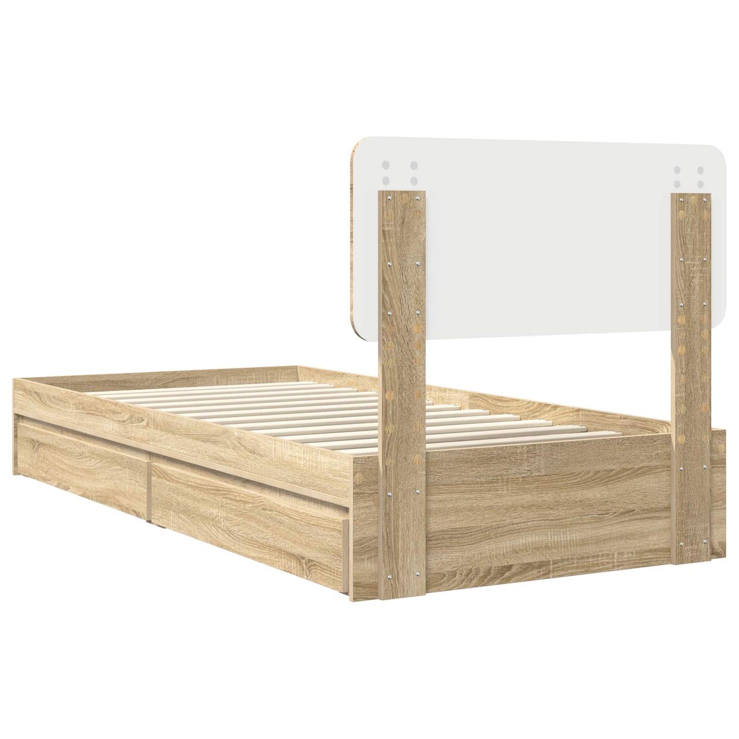 vidaXL Storage Bed with Drawer Sonoma Oak 75 x 190 cm Engineered Wood