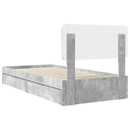 vidaXL Storage Bed Concrete Grey 70 x 190 cm Engineered Wood
