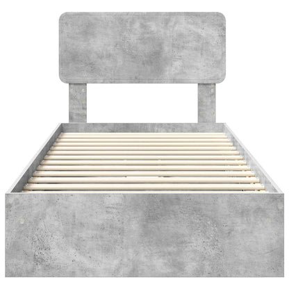 vidaXL Storage Bed Concrete Grey 70 x 190 cm Engineered Wood