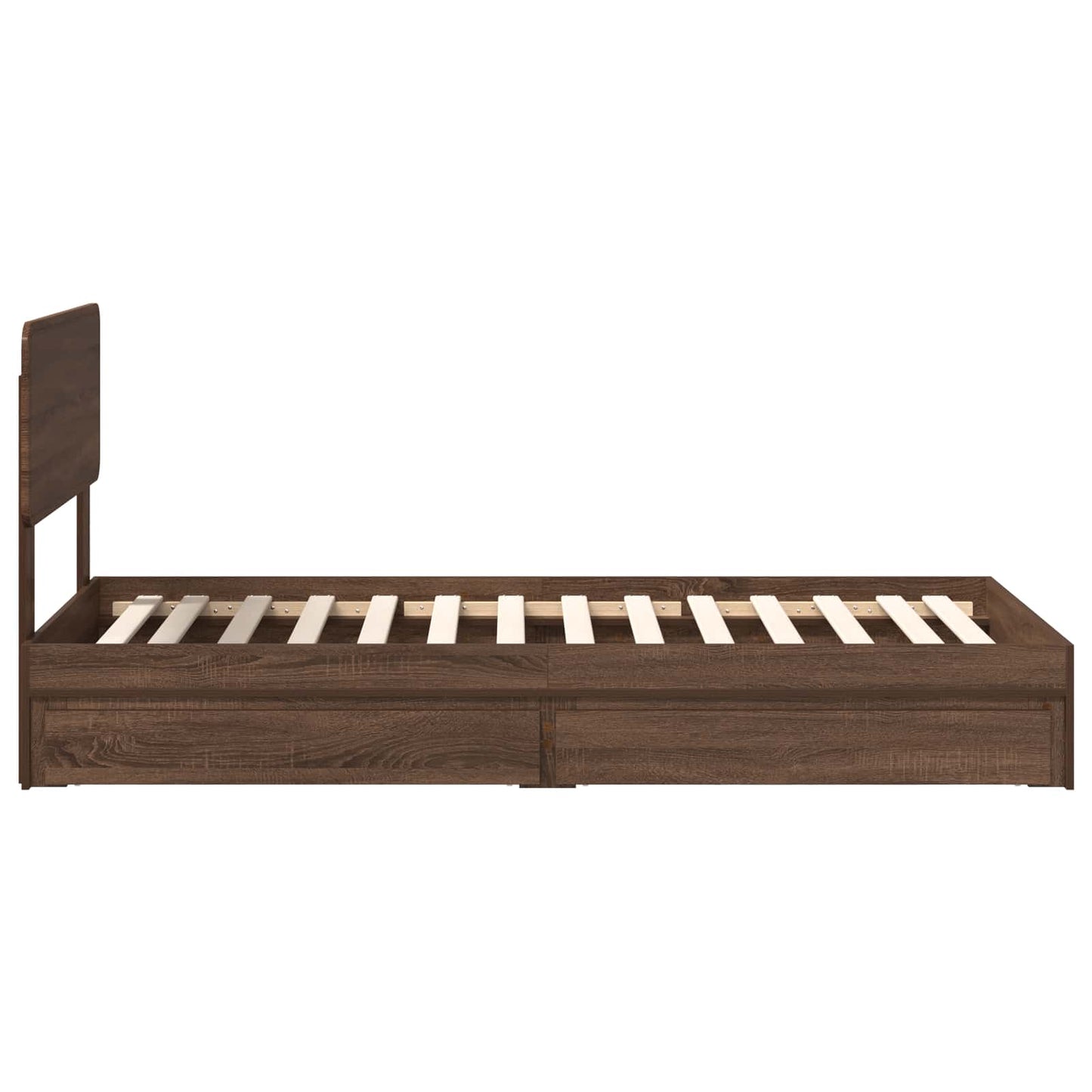 vidaXL Storage Bed with Drawer Brown Oak 75 x 190 cm Engineered Wood