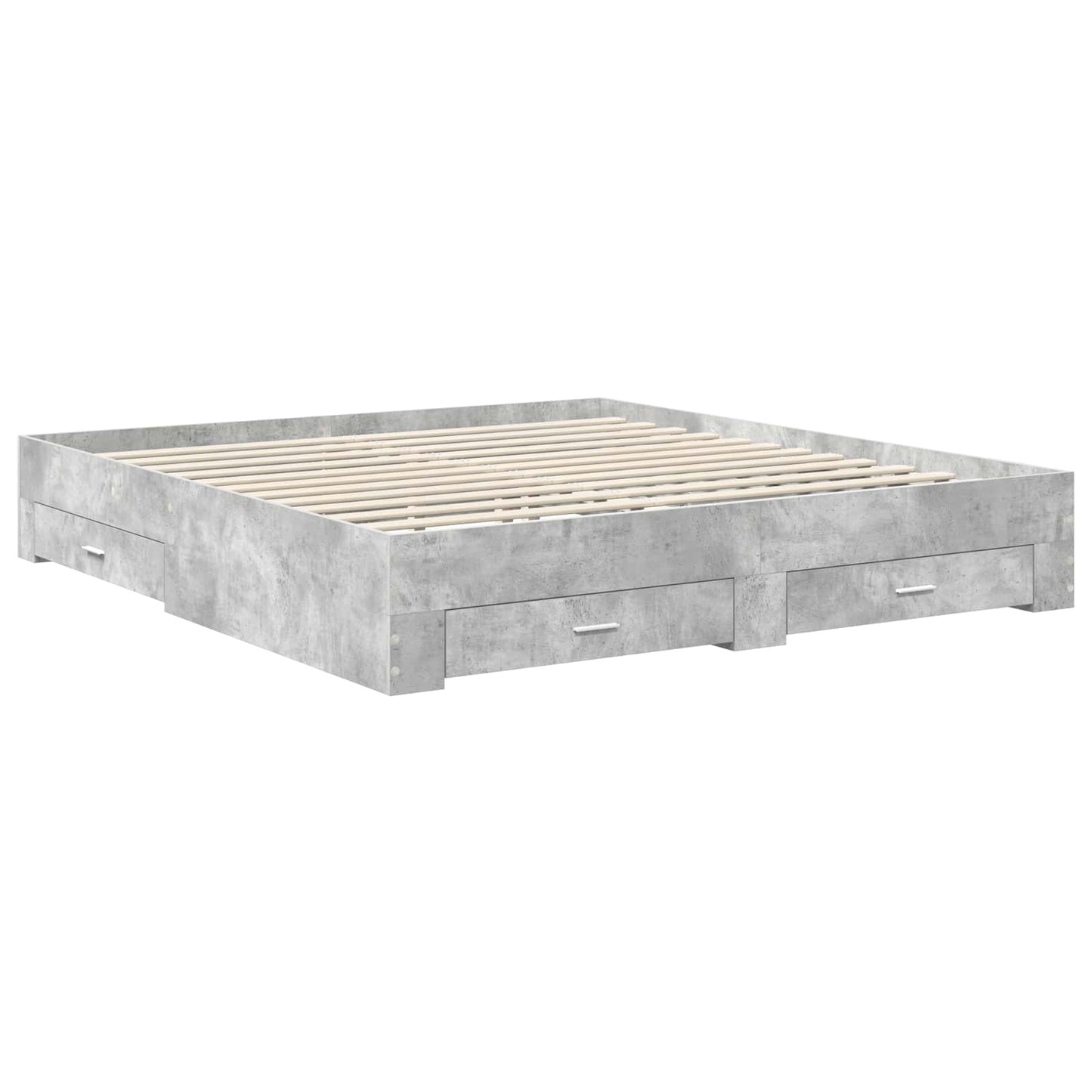 vidaXL Bed Frame Concrete Grey 200 x 200 cm Engineered Wood