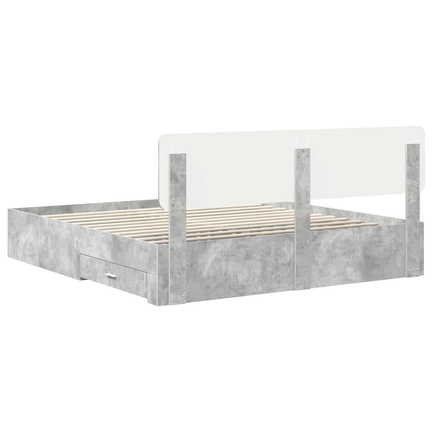 vidaXL Bed Frame Concrete Grey 200 x 200 cm Engineered Wood