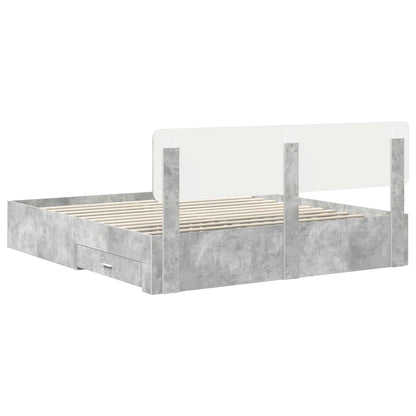 vidaXL Bed Frame Concrete Grey 200 x 200 cm Engineered Wood