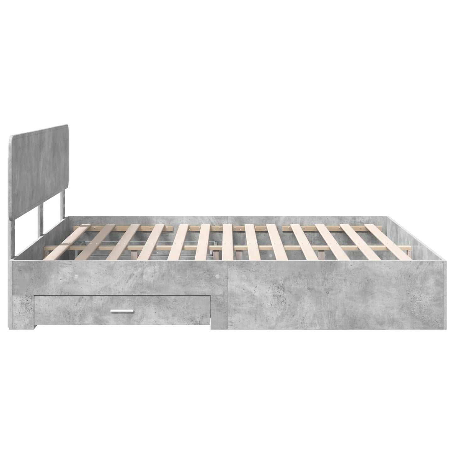 vidaXL Bed Frame Concrete Grey 200 x 200 cm Engineered Wood