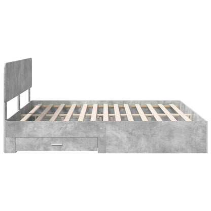 vidaXL Bed Frame Concrete Grey 200 x 200 cm Engineered Wood