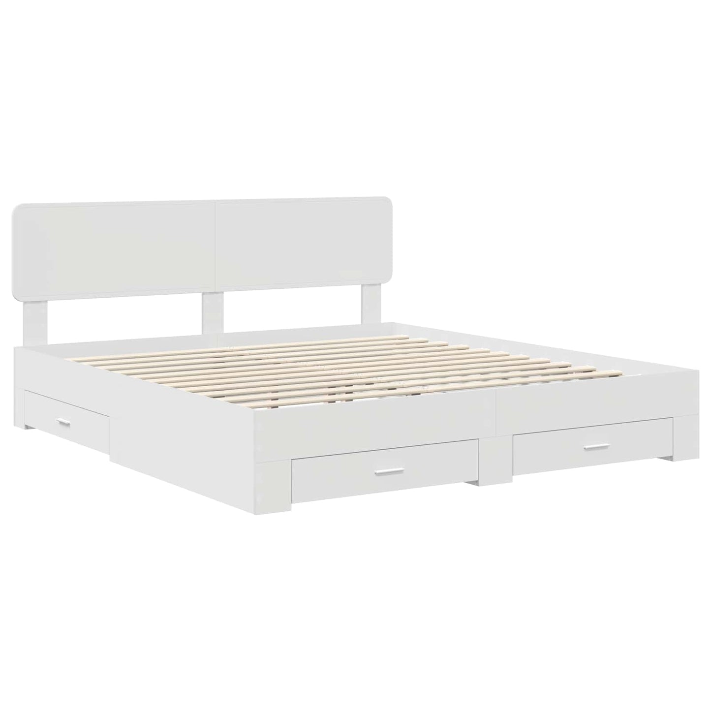 vidaXL Bed Frame with Headboard White 180 x 200 cm Engineered Wood