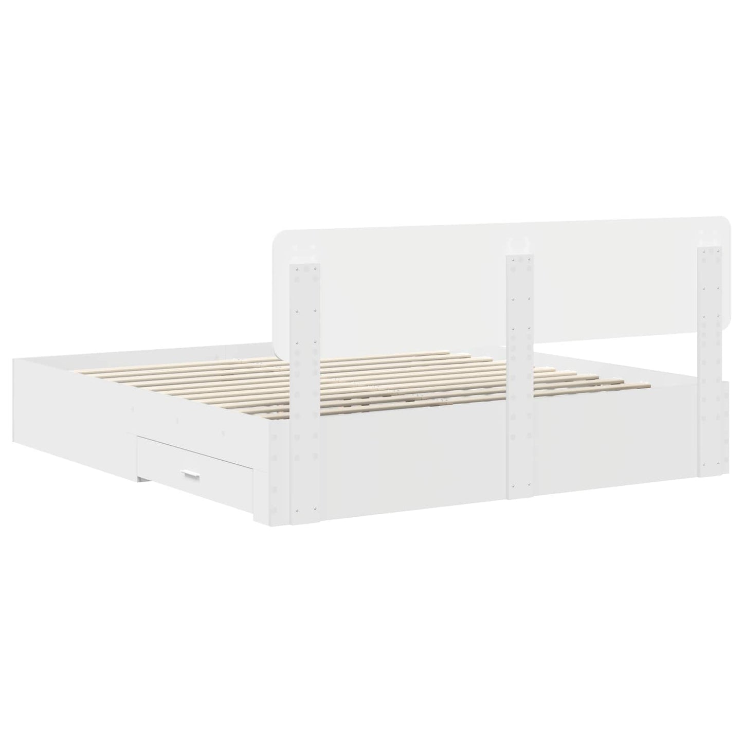 vidaXL Bed Frame with Headboard White 180 x 200 cm Engineered Wood