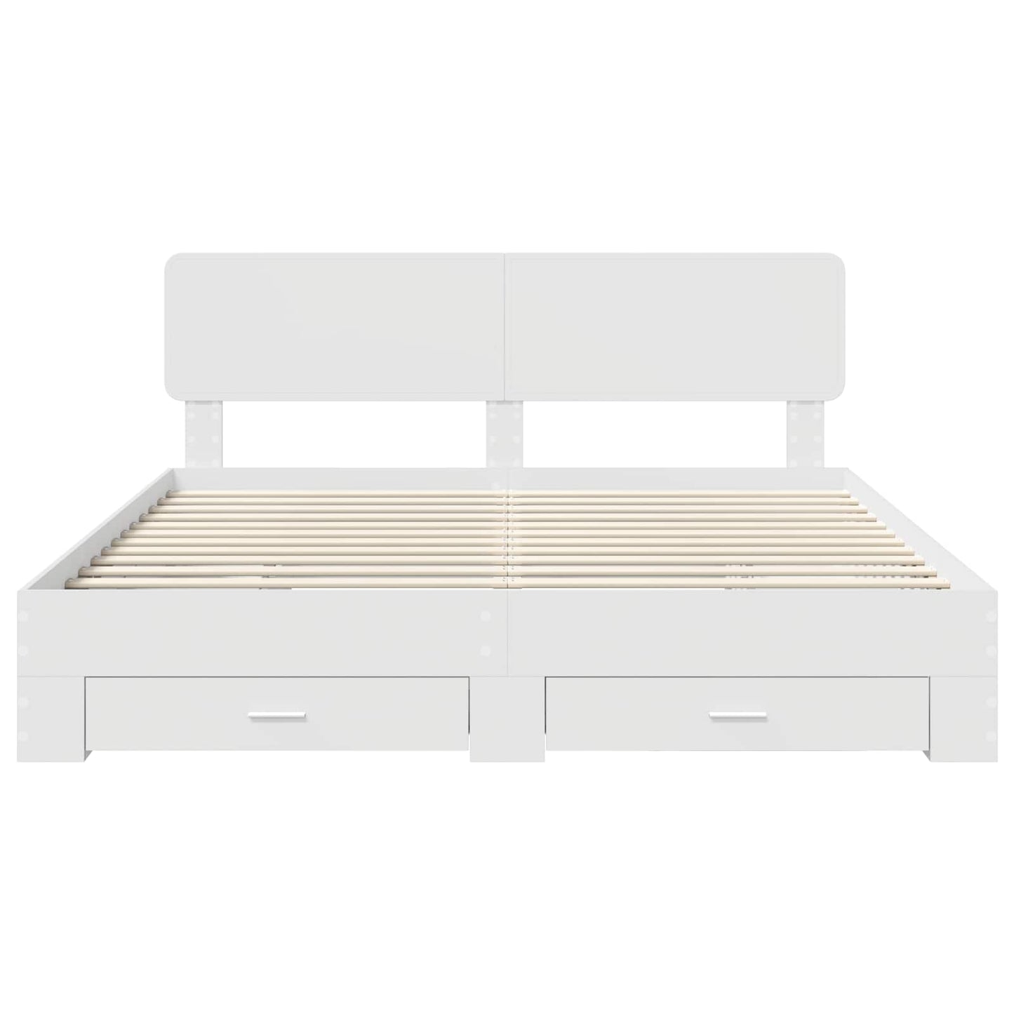vidaXL Bed Frame with Headboard White 180 x 200 cm Engineered Wood