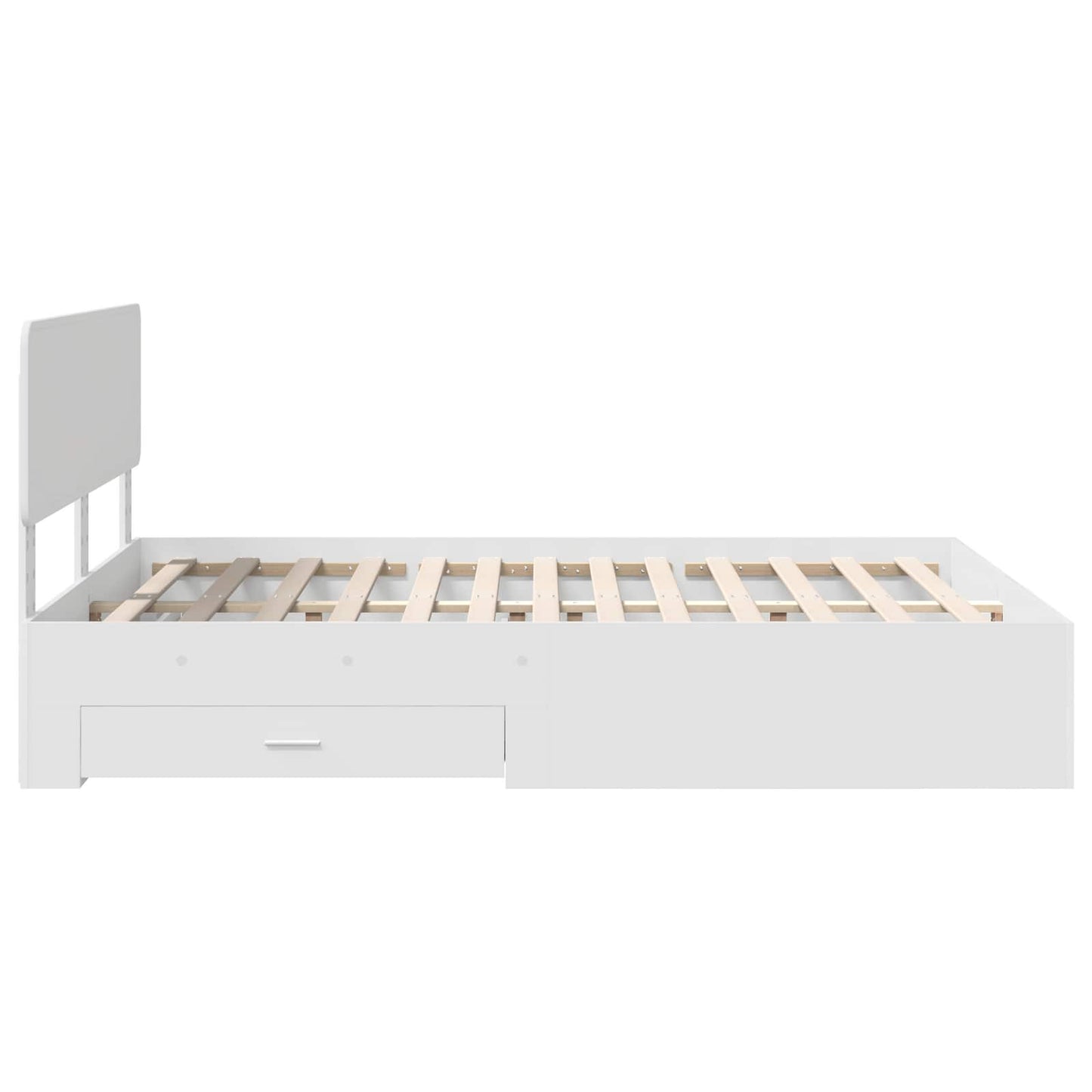 vidaXL Bed Frame with Headboard White 160 x 200 cm Engineered Wood