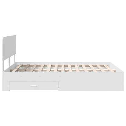 vidaXL Bed Frame with Headboard White 160 x 200 cm Engineered Wood