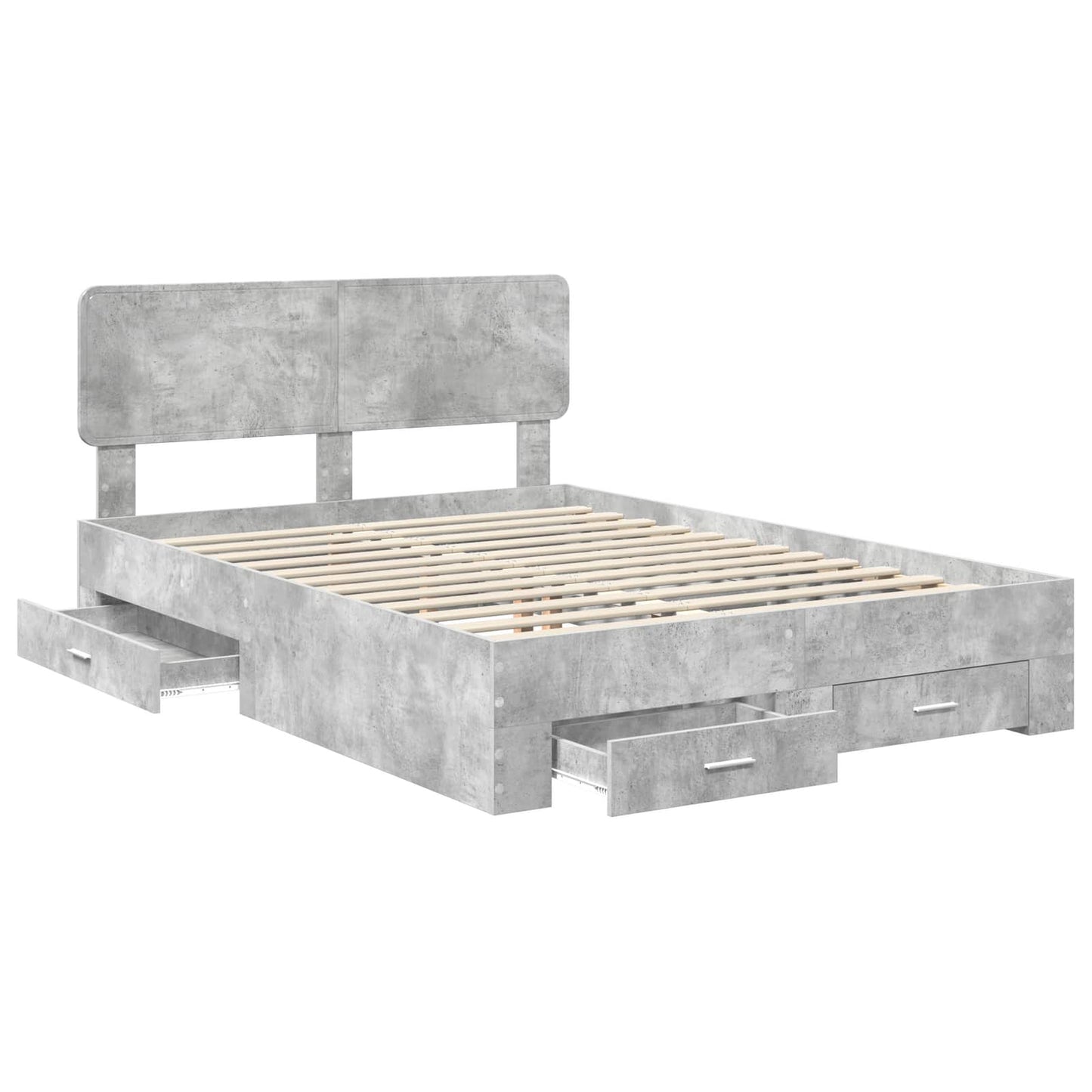 vidaXL Bed Frame Concrete Grey 160 x 200 cm Engineered Wood