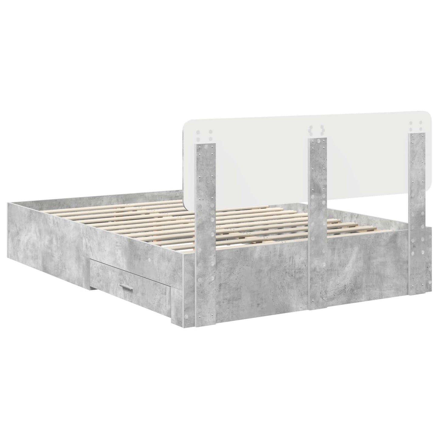 vidaXL Bed Frame Concrete Grey 160 x 200 cm Engineered Wood