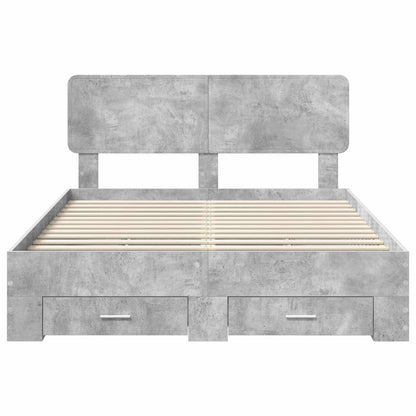 vidaXL Bed Frame Concrete Grey 160 x 200 cm Engineered Wood
